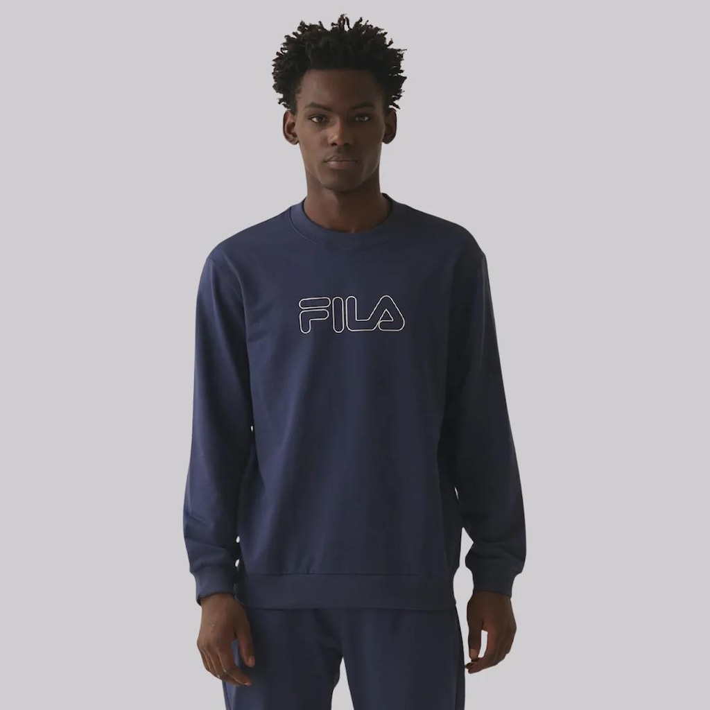 Blusão de Moletom Feminino Fila Letter Outline Light