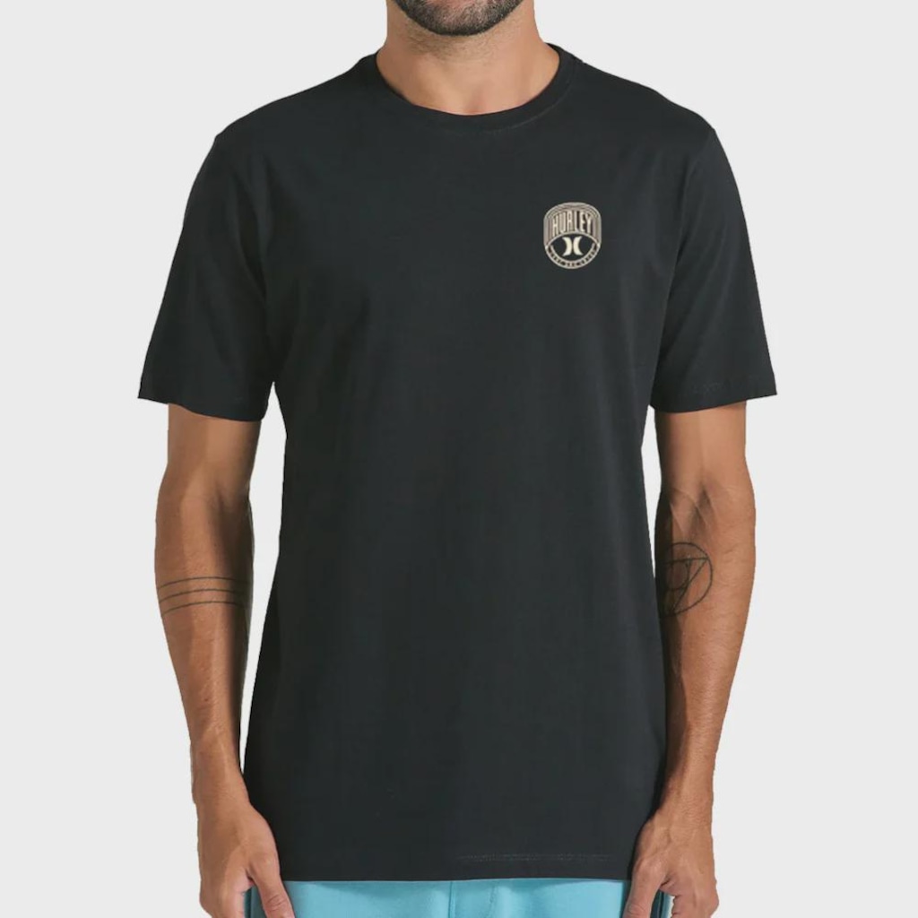 Camiseta Masculina Hurley Escudo