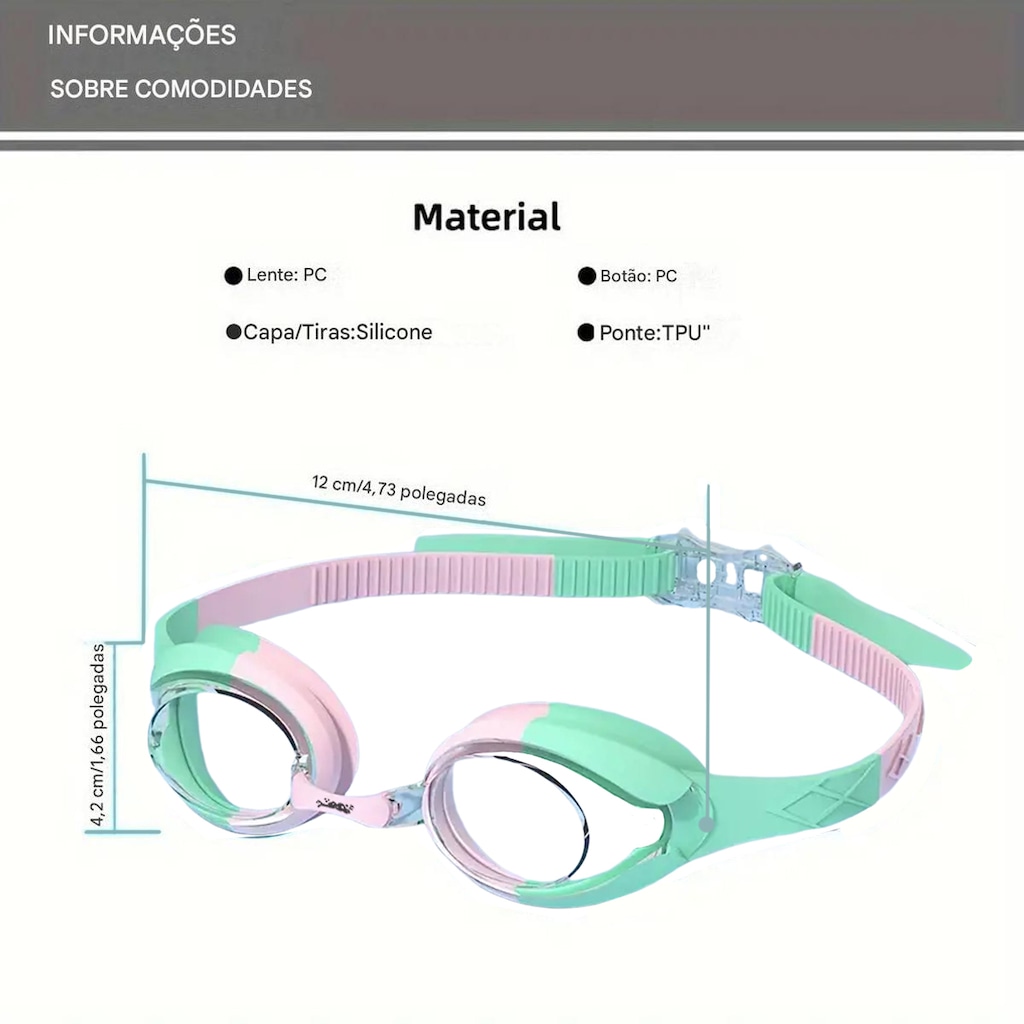 Imagem 2 do produto Óculos de Natação Gold Sports Confort Premium 6.0 High Definition - Infantil