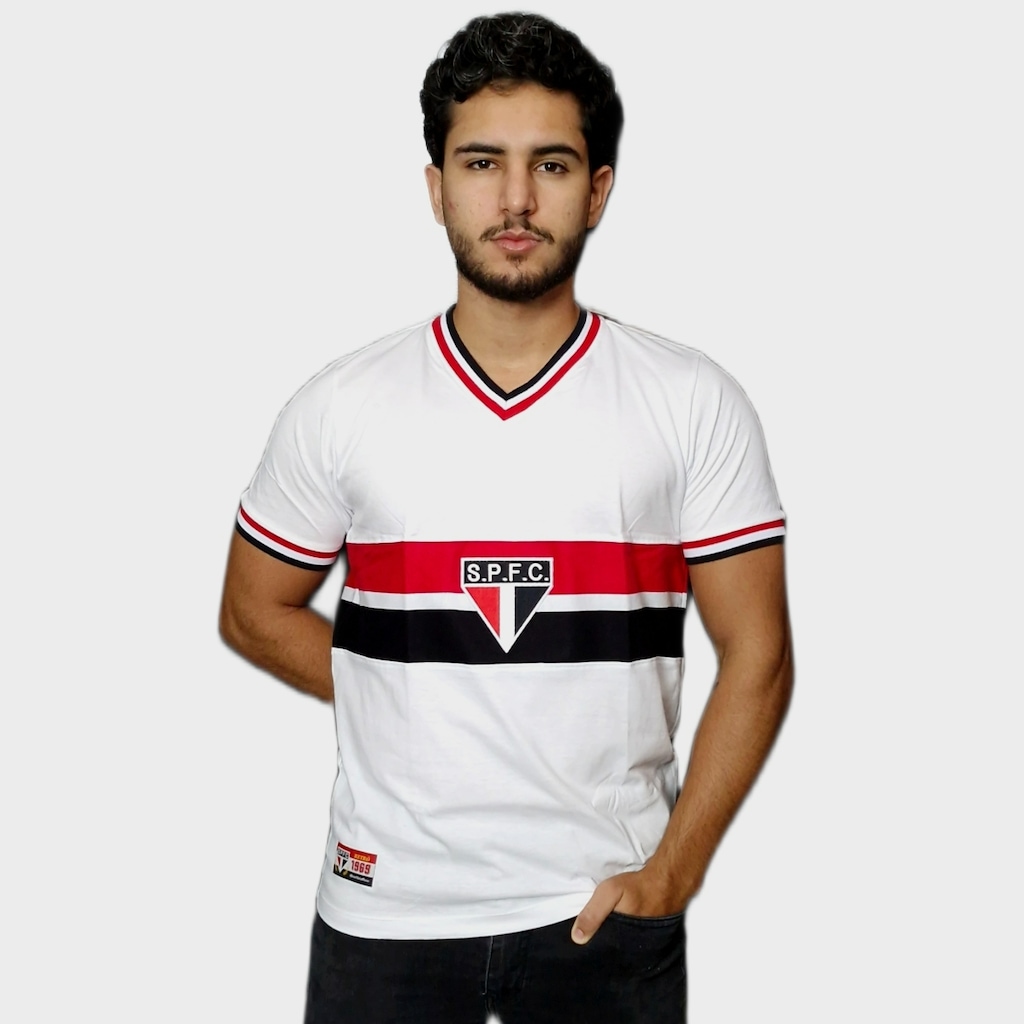 Camisa do São Paulo Retrô 1969 Branca Retrô Mania Masculino