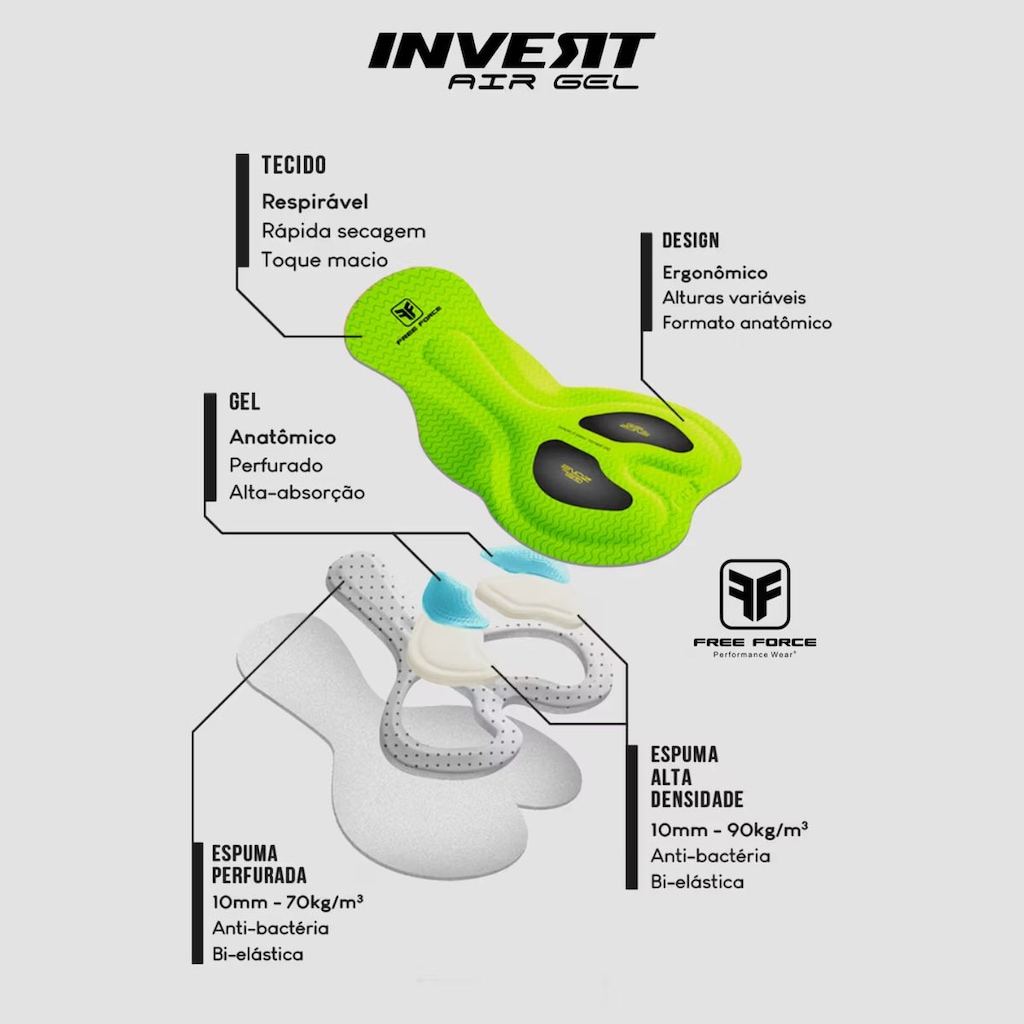Imagem 5 do produto Calça Ciclismo Free Force Performance Invert Gel Masculina