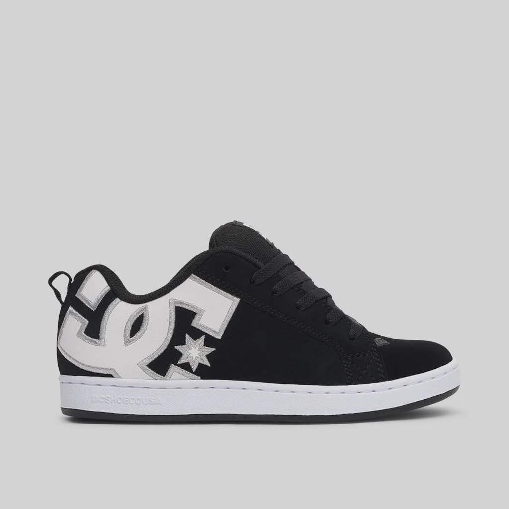 Tênis DC Court Graffik Shoes black white stencil - Foto 1