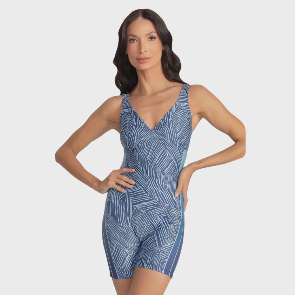 Maio Macaquinho de Natação Feminino Trinys 3588 Estampado