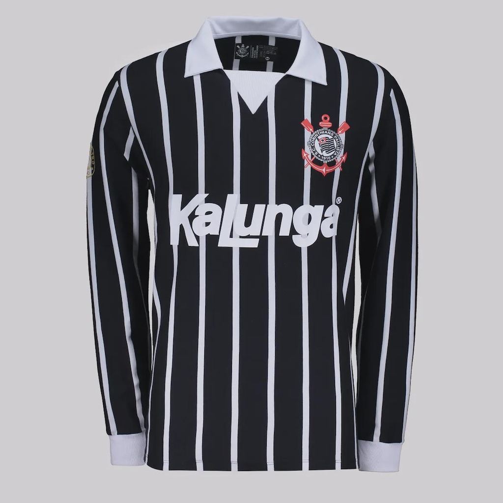Camisa do Corinthians Manga Longa Retrô Kalunga Futfanatics Masculina