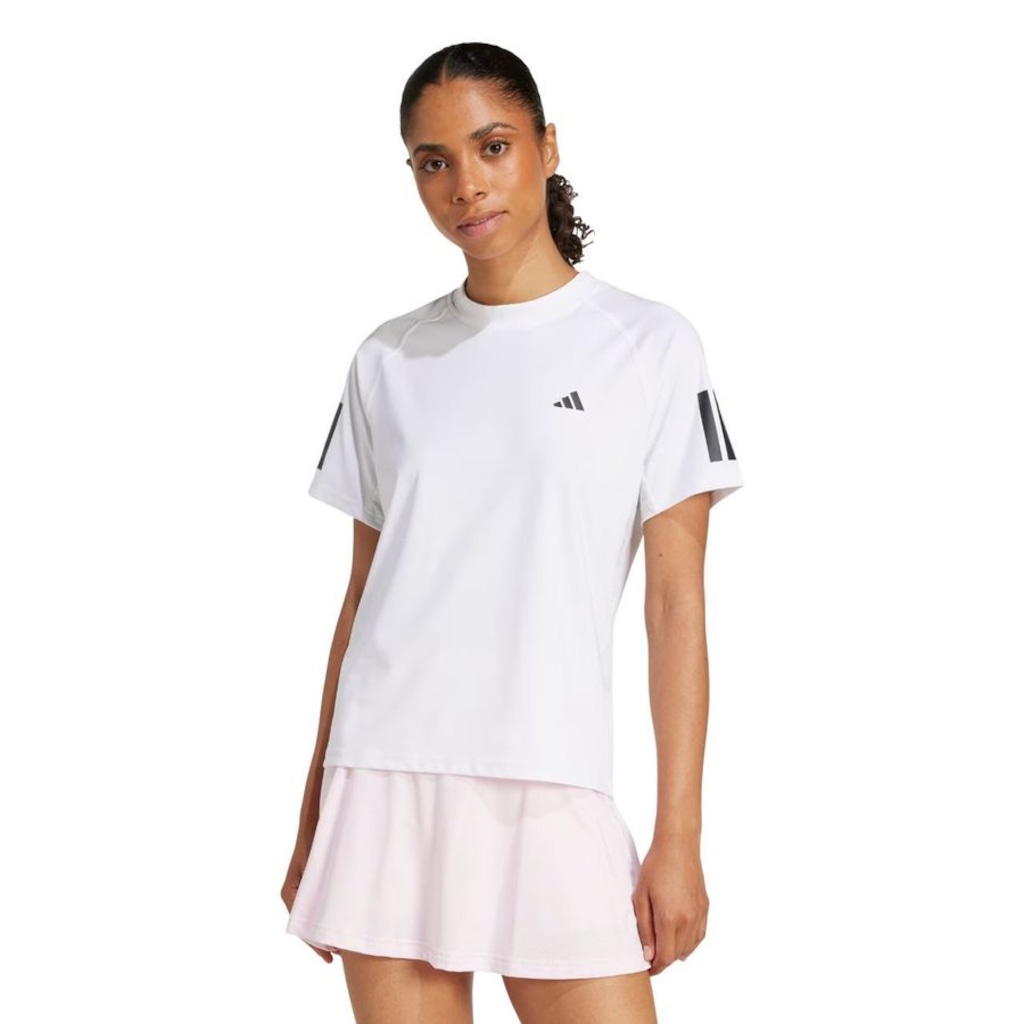 Camiseta Adidas M/C Club 3 Listras Feminina
