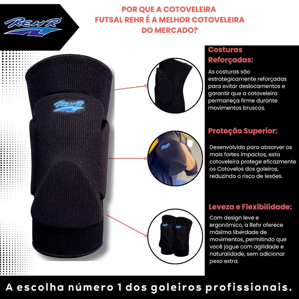 Imagem 2 do produto Cotoveleira de Futsal Rehr Evolution Adulto