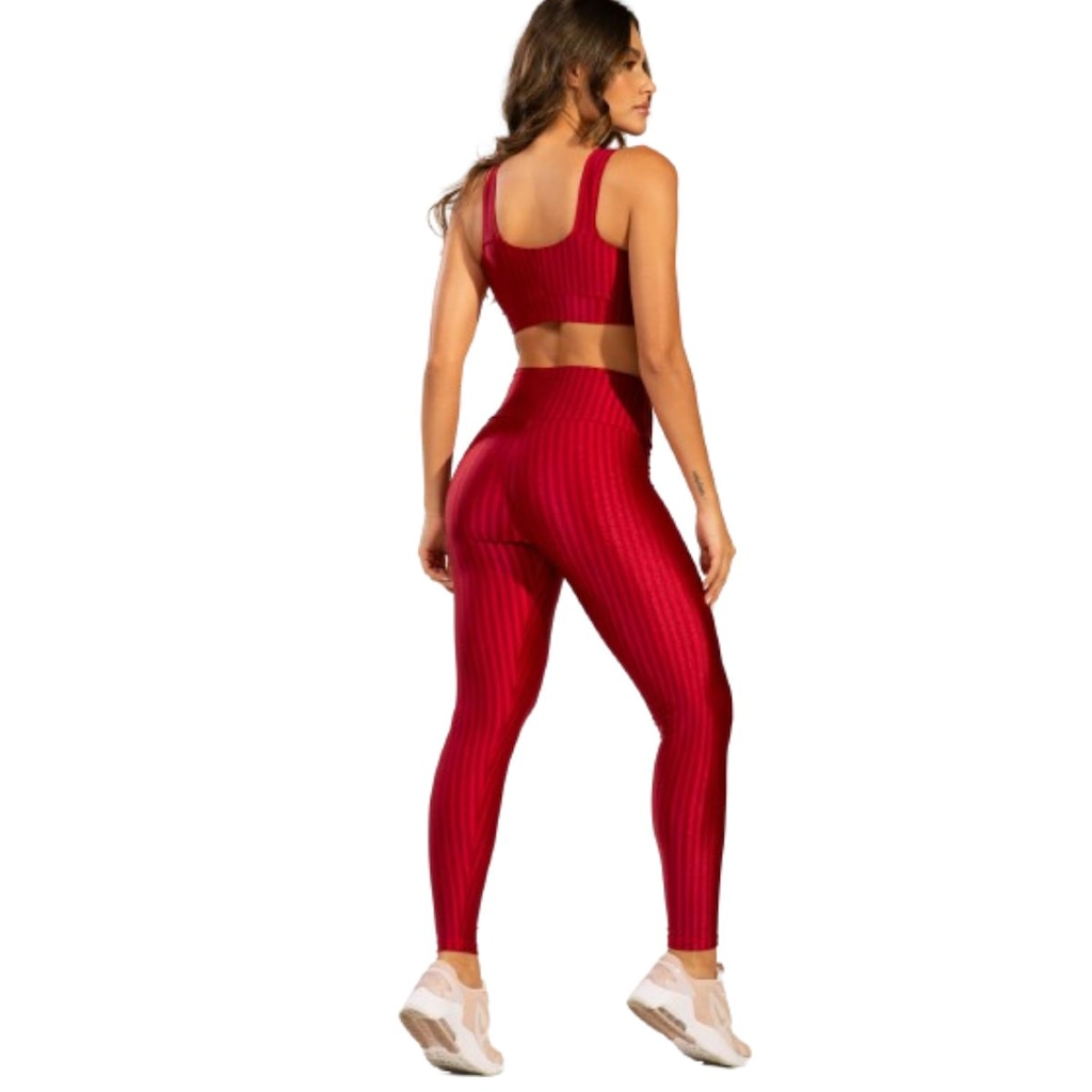 Imagem 2 do produto Conjunto Top e Calça New Zig 3D Fitness Vekyo Alta Compressão Feminina