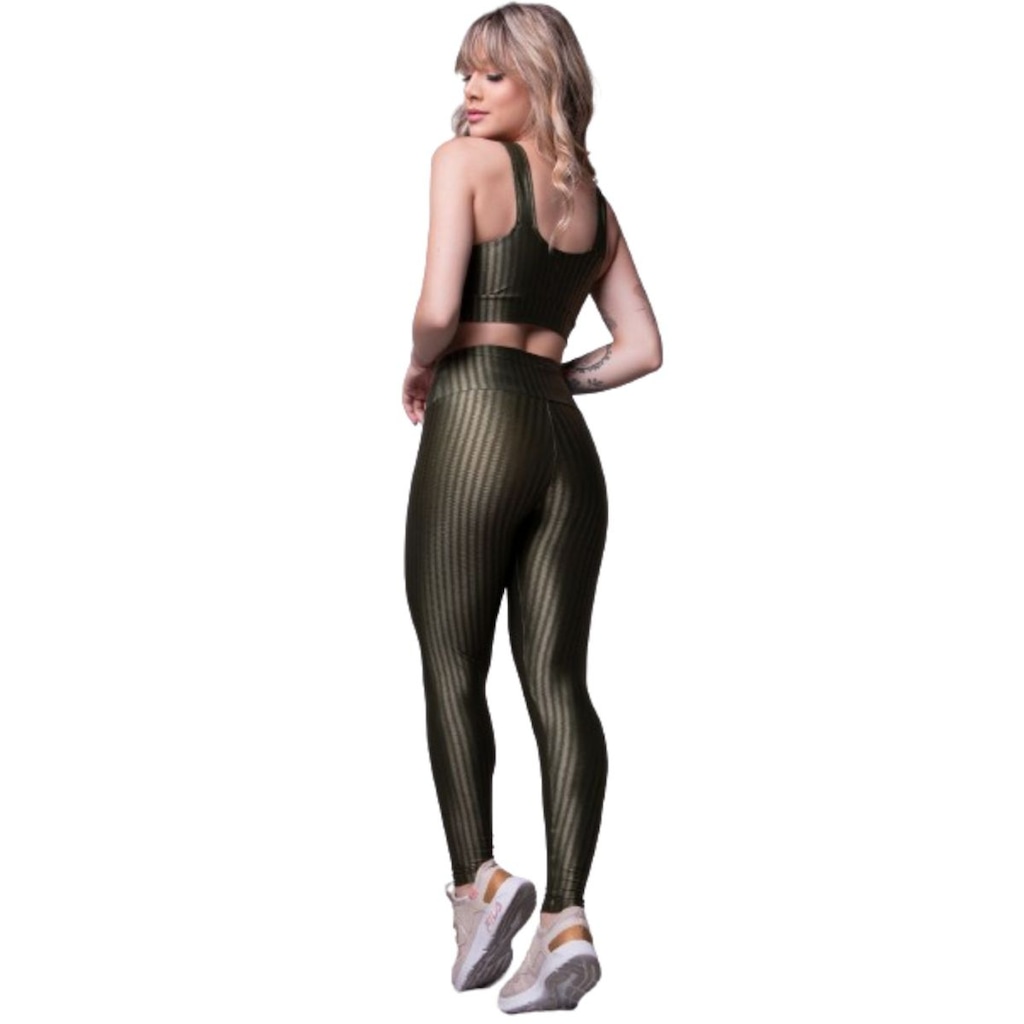 Imagem 2 do produto Conjunto Top e Calça New Zig 3D Fitness Vekyo Alta Compressão Feminina