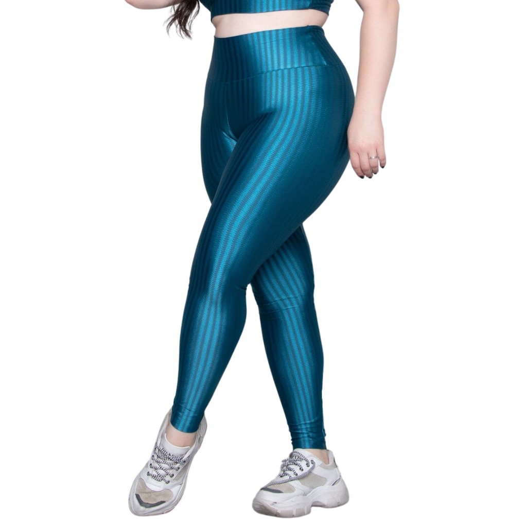 Calça Legging Plus Size New Zig 3D Vekyo Cós Alto Feminina