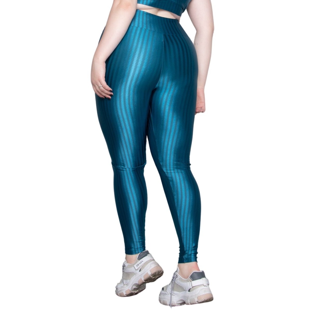 Imagem 2 do produto Calça Legging Plus Size New Zig 3D Vekyo Cós Alto Feminina