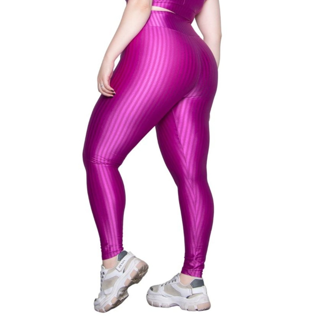 Imagem 2 do produto Calça Legging Plus Size New Zig 3D Vekyo Cós Alto Feminina