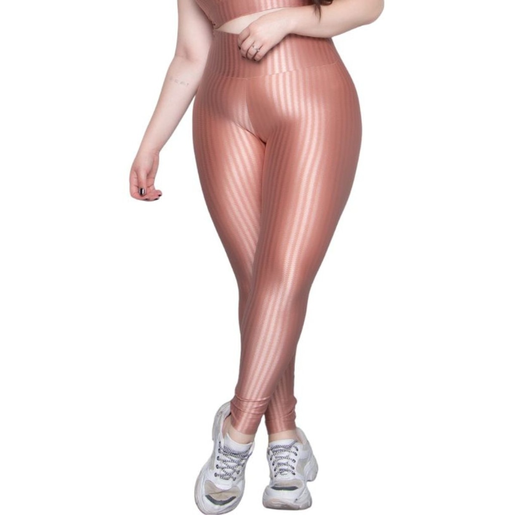 Calça Legging Plus Size New Zig 3D Vekyo Cós Alto Feminina