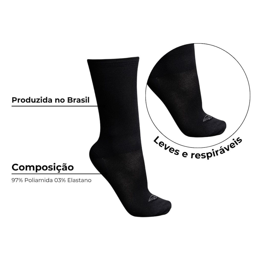 Imagem 2 do produto Kit 2 Pares de Meia Ciclismo Cano Médio corrida Mauro Ribeiro Tamanho 35 ao 43 Unissex