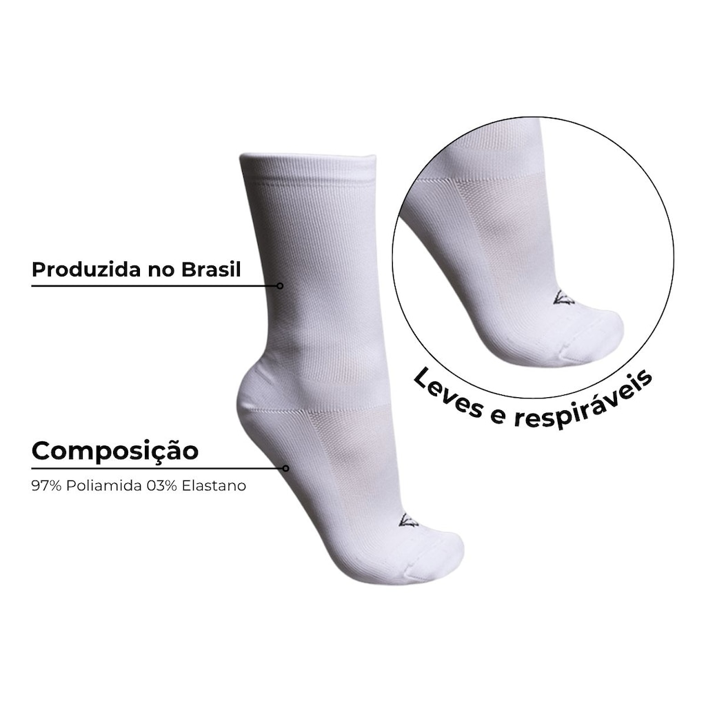 Imagem 4 do produto Kit 2 Pares de Meia Ciclismo Cano Médio corrida Mauro Ribeiro Tamanho 35 ao 43 Unissex