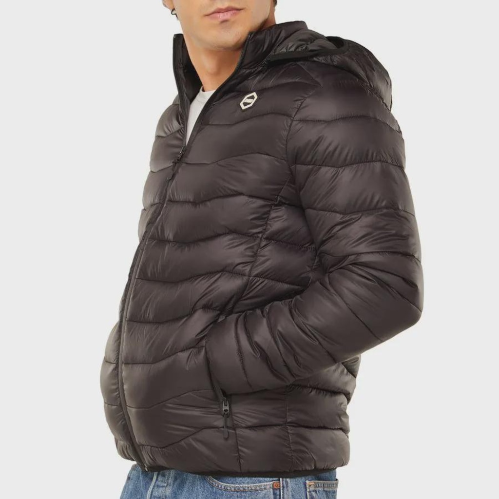 Jaqueta Puffer Masculina HD Bomber 2025 com Capuz