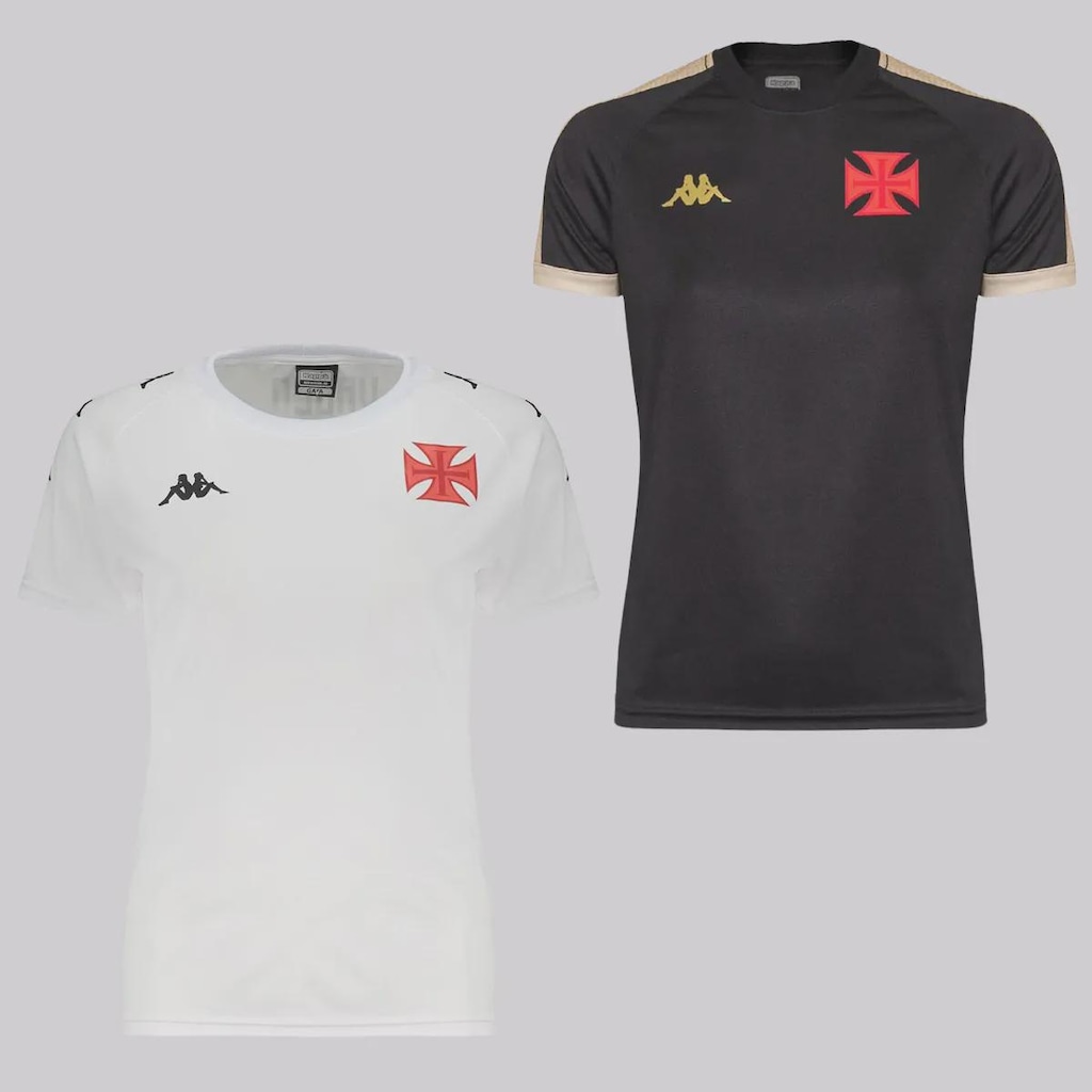 Kit 2 Camisas do Vasco Kappa Supporter Feminina
