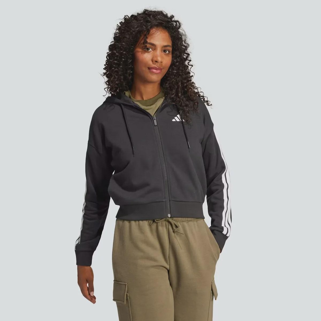 Imagem 3 do produto Blusão de Moletom adidas 3 Stripes com Capuz - Feminino