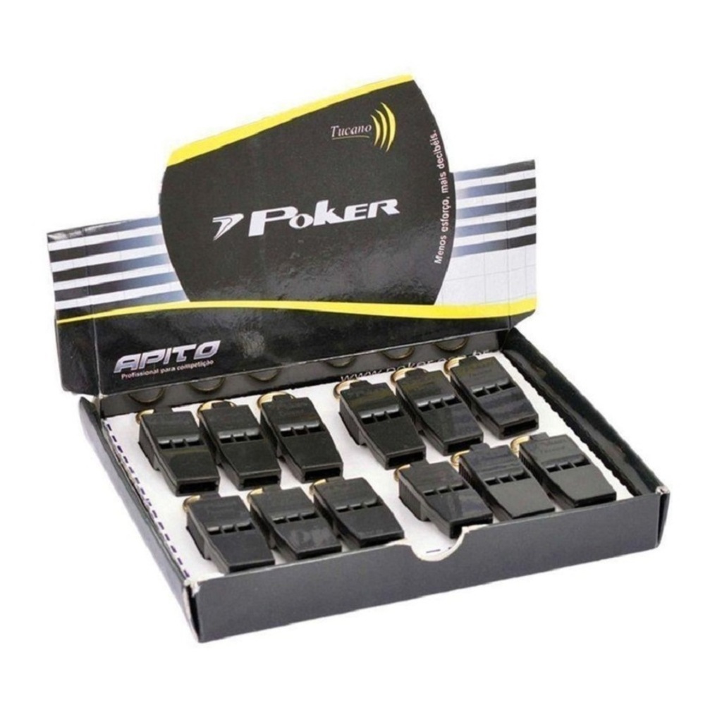 Apito Poker Tucano Profissional - Caixa com 12 Unidades