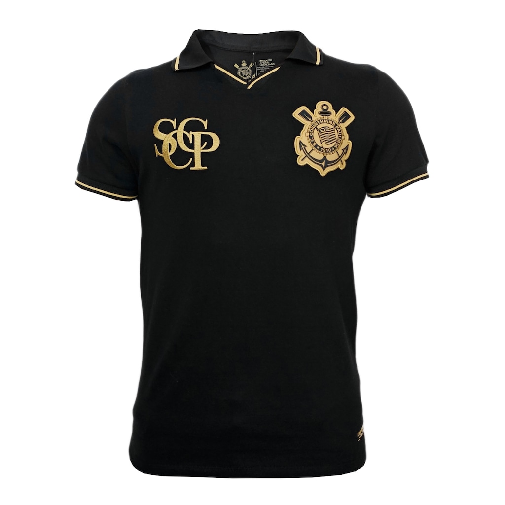 Camisa Corinthians Polo SCCP Gold Coimbra Masculino