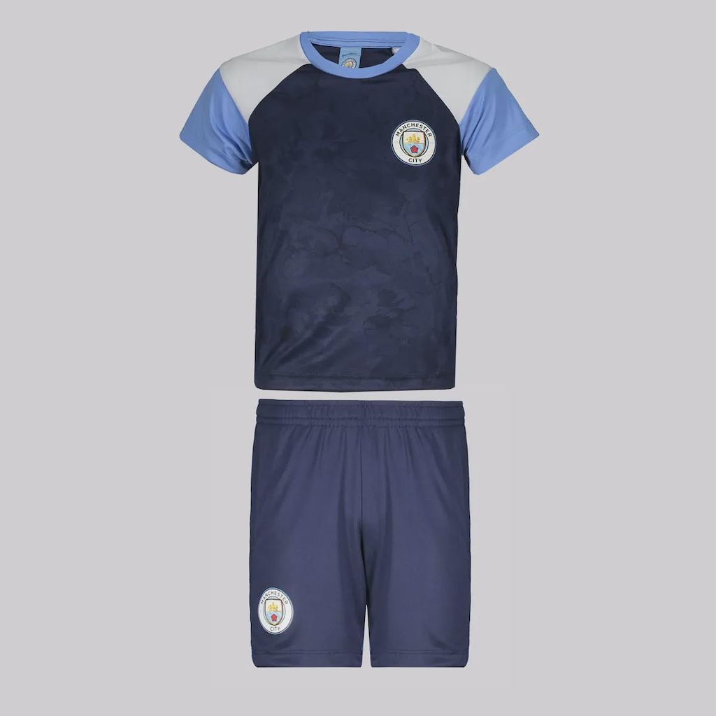 Kit de Camisa do Manchester City + Bermuda Infantil