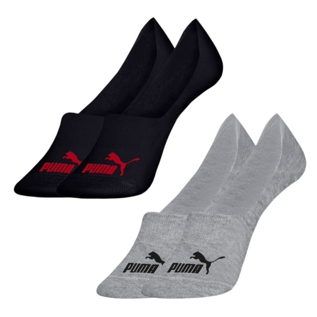 Meia Sapatilha Puma Invisível - 2 Pares - Masculina