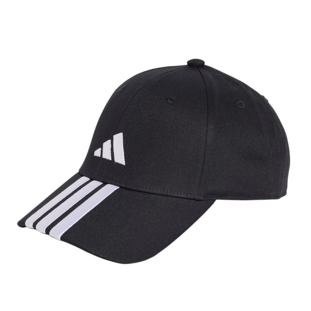 Boné Adulto adidas Baseball Três Listras Logo Aba Curva