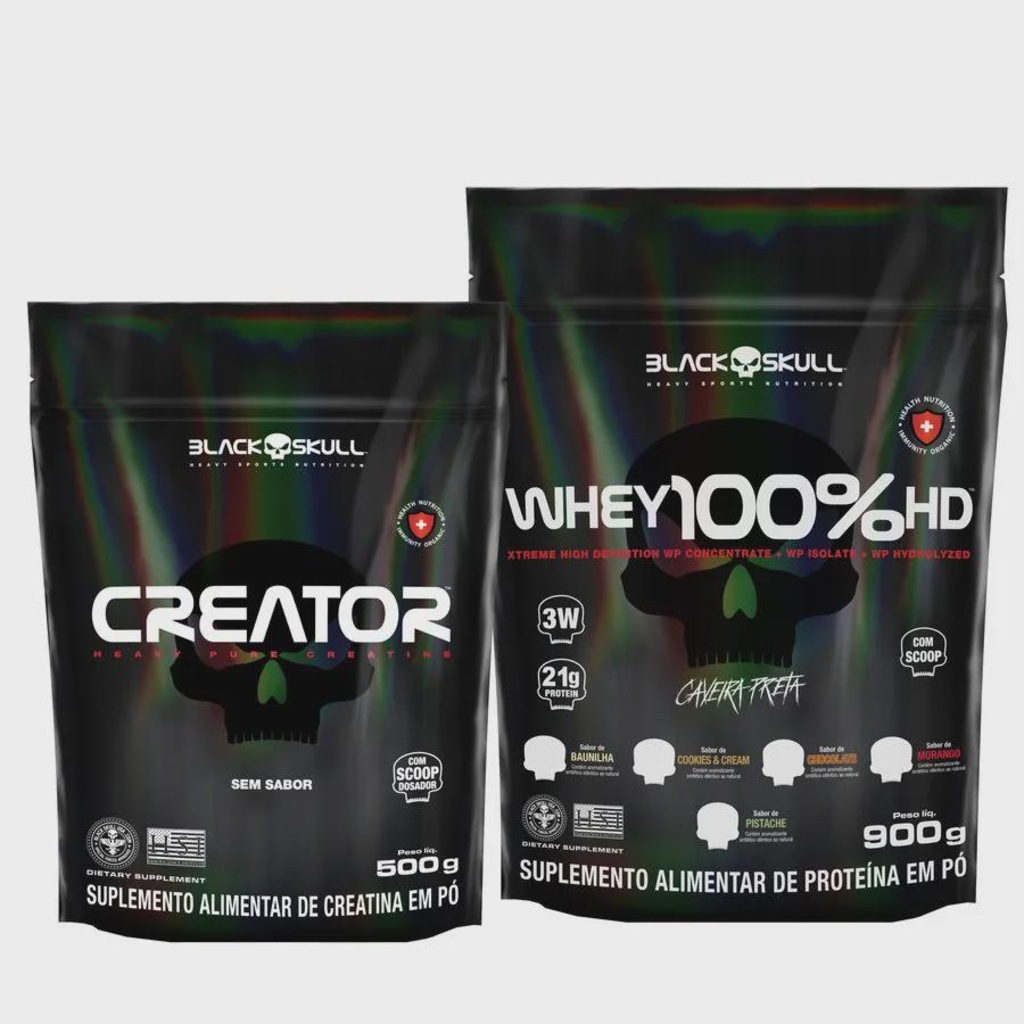 Whey Black Skull 100% HD + Creator 500G