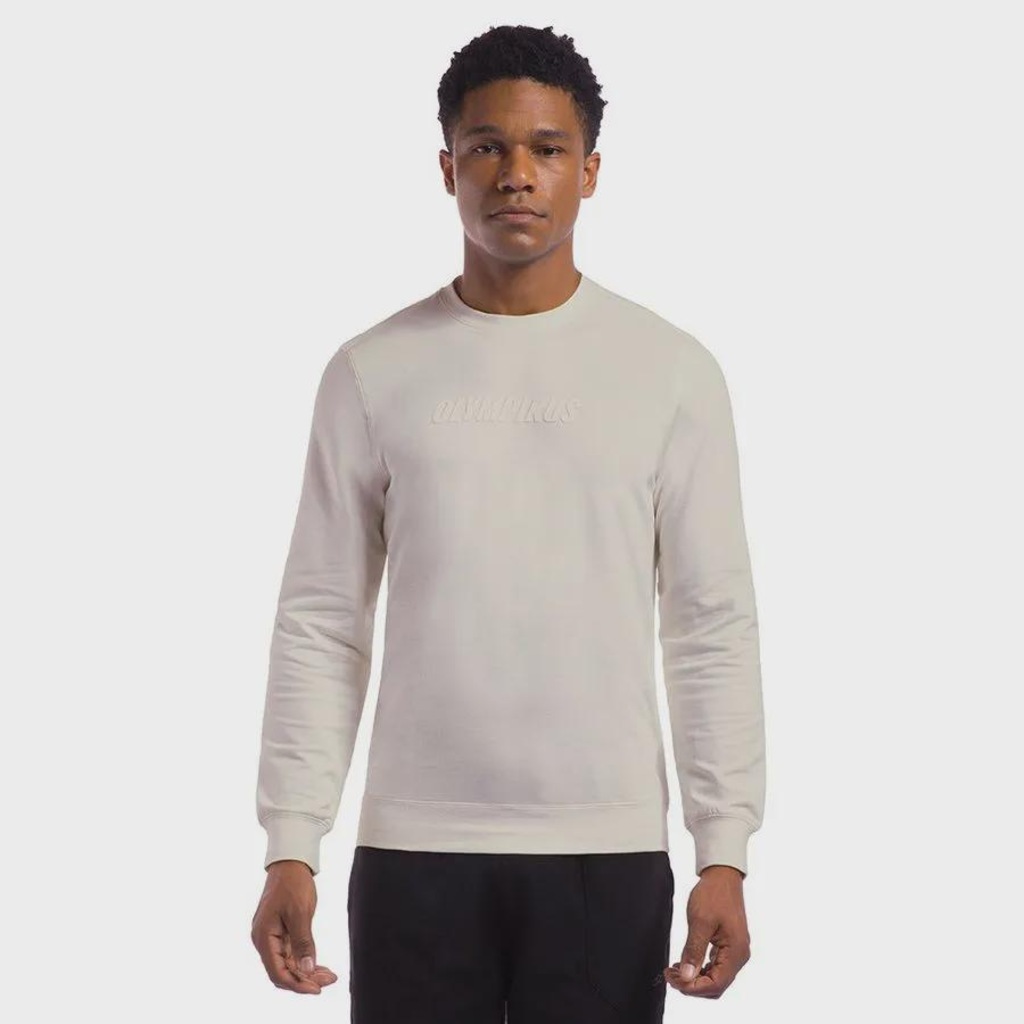 Blusão de Moletom Masculino Olympikus sem Capuz Comfy Big Logo