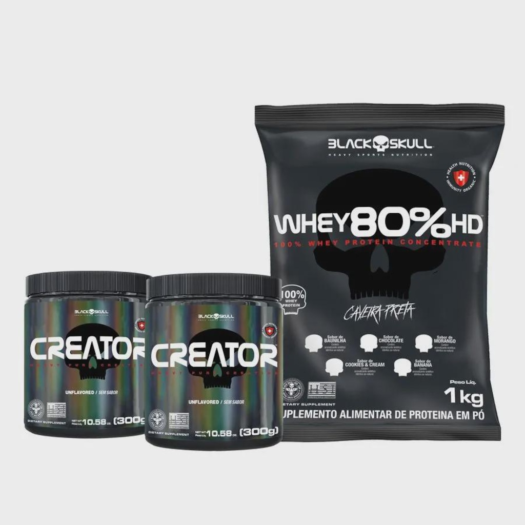 Whey Black Skull 80% HD + 2x Creator 300G