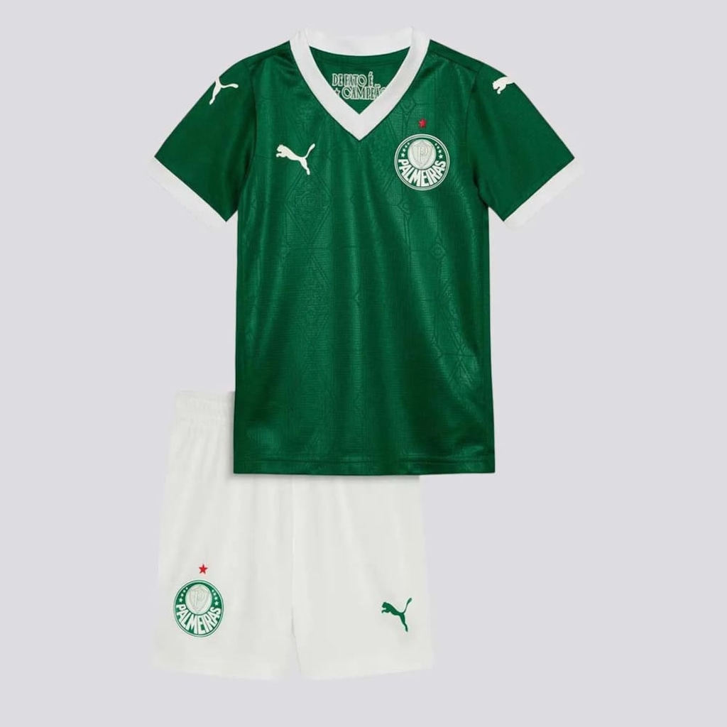 Camiseta + Bermuda do Palmeiras I Puma 25/26 Infantil