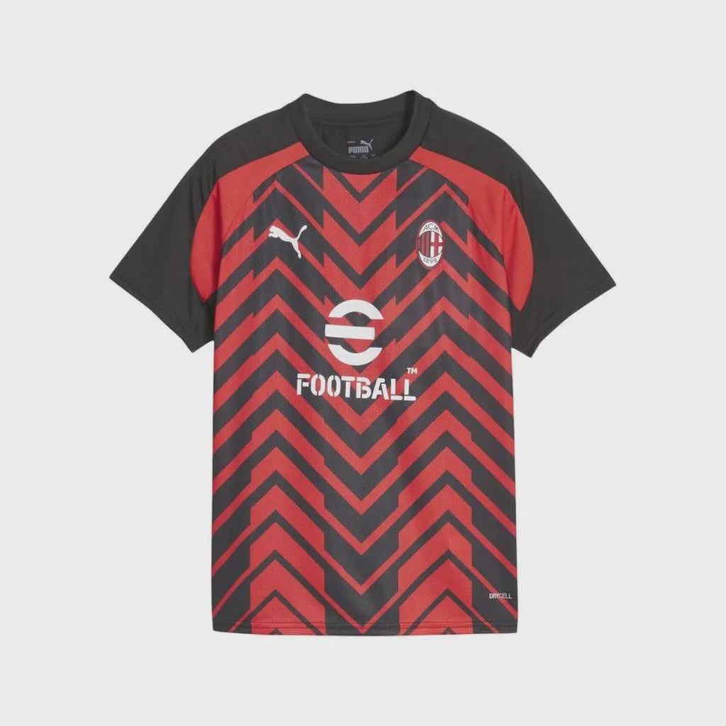 Camisa Ac Milan Pré Jogo Puma Infantil