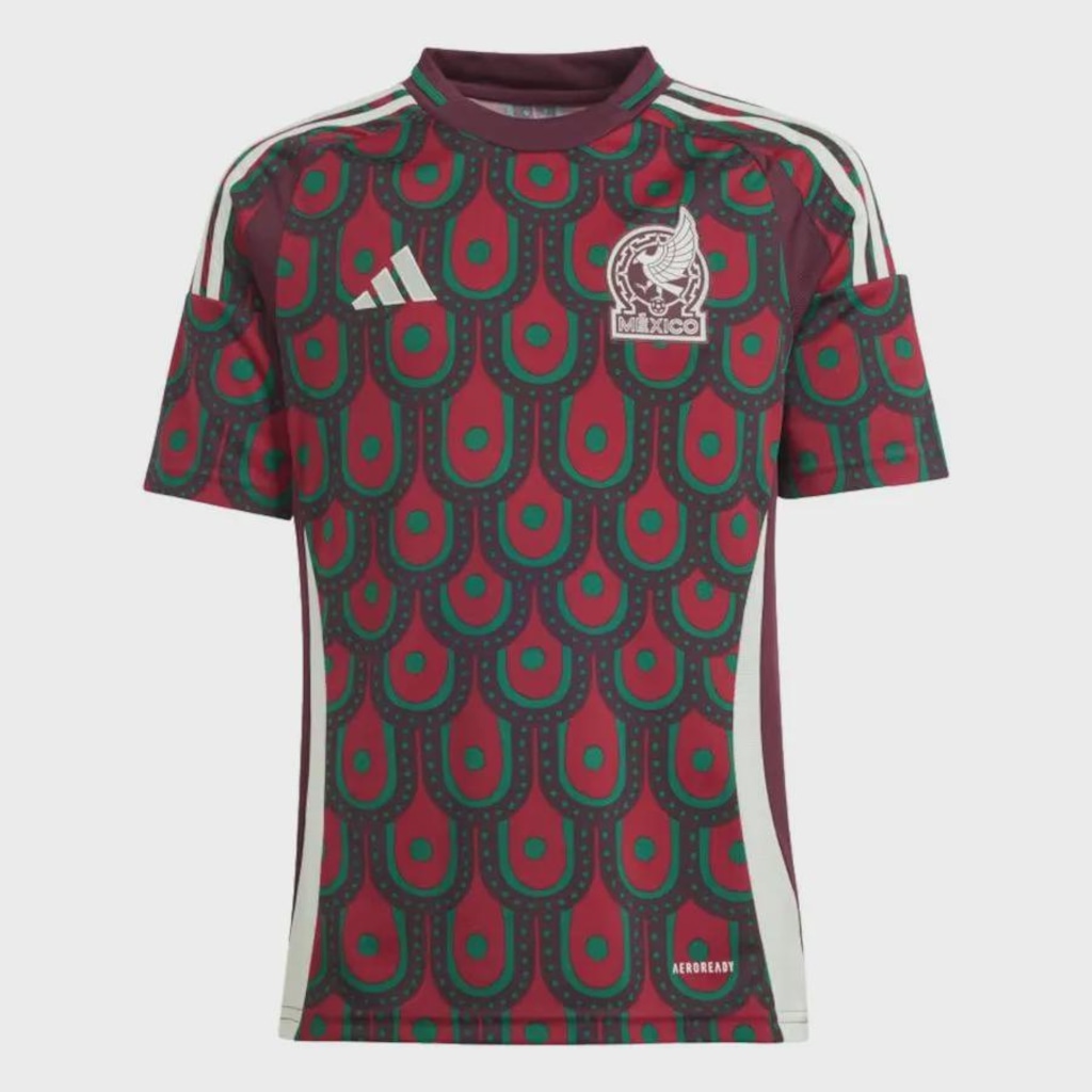 Camisa México I 2024/25 Infantil Adidas FMF