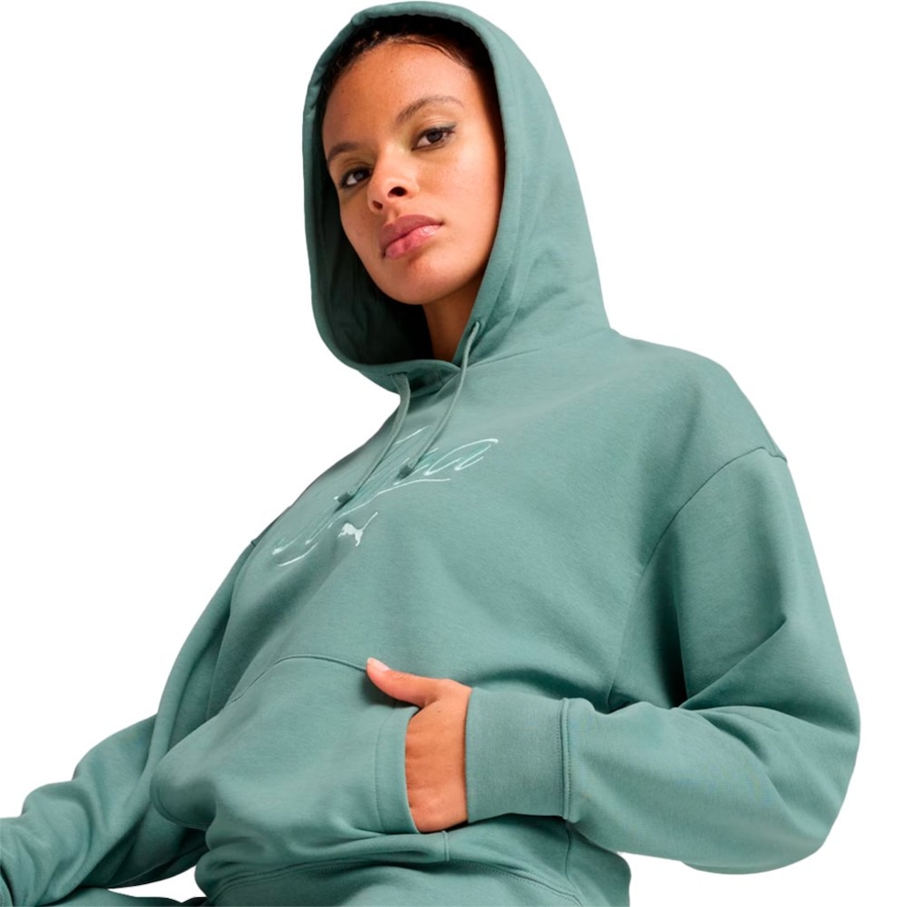 Imagem 4 do produto Blusão Feminino Puma Script Comfort Hoodie com Capuz