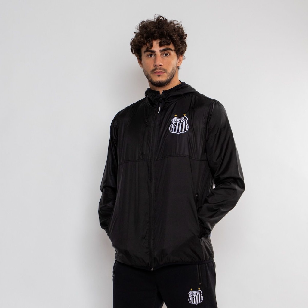 Jaqueta Corta Vento Santos Oficial Escudo Surf Center