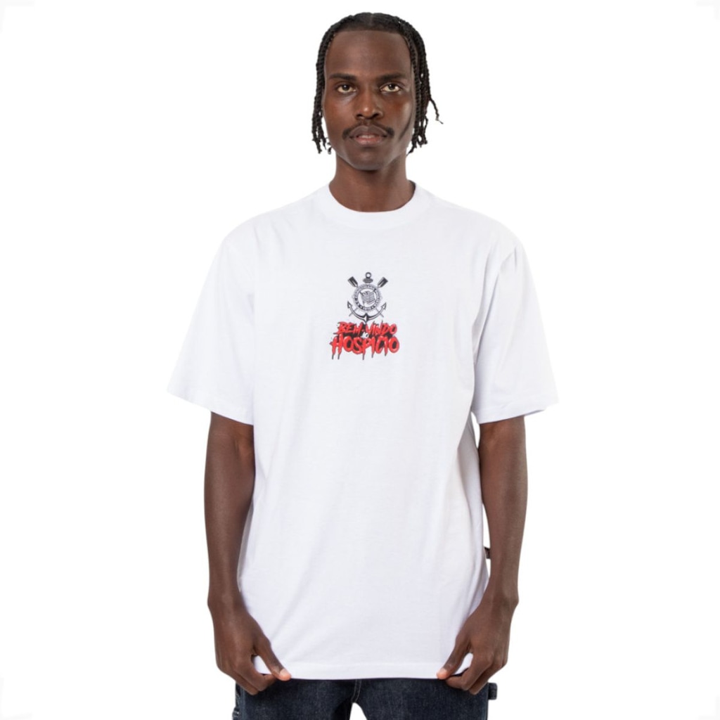 Camiseta do Corinthians Oversized Oficial Bem Vindo Ao Hospício Surf Center Masculina