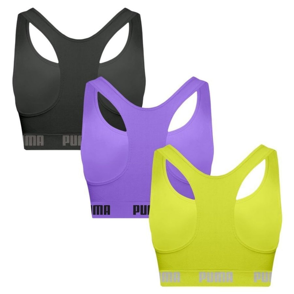 Top Puma Nadador sem Costura - 3 Unidades - Feminino