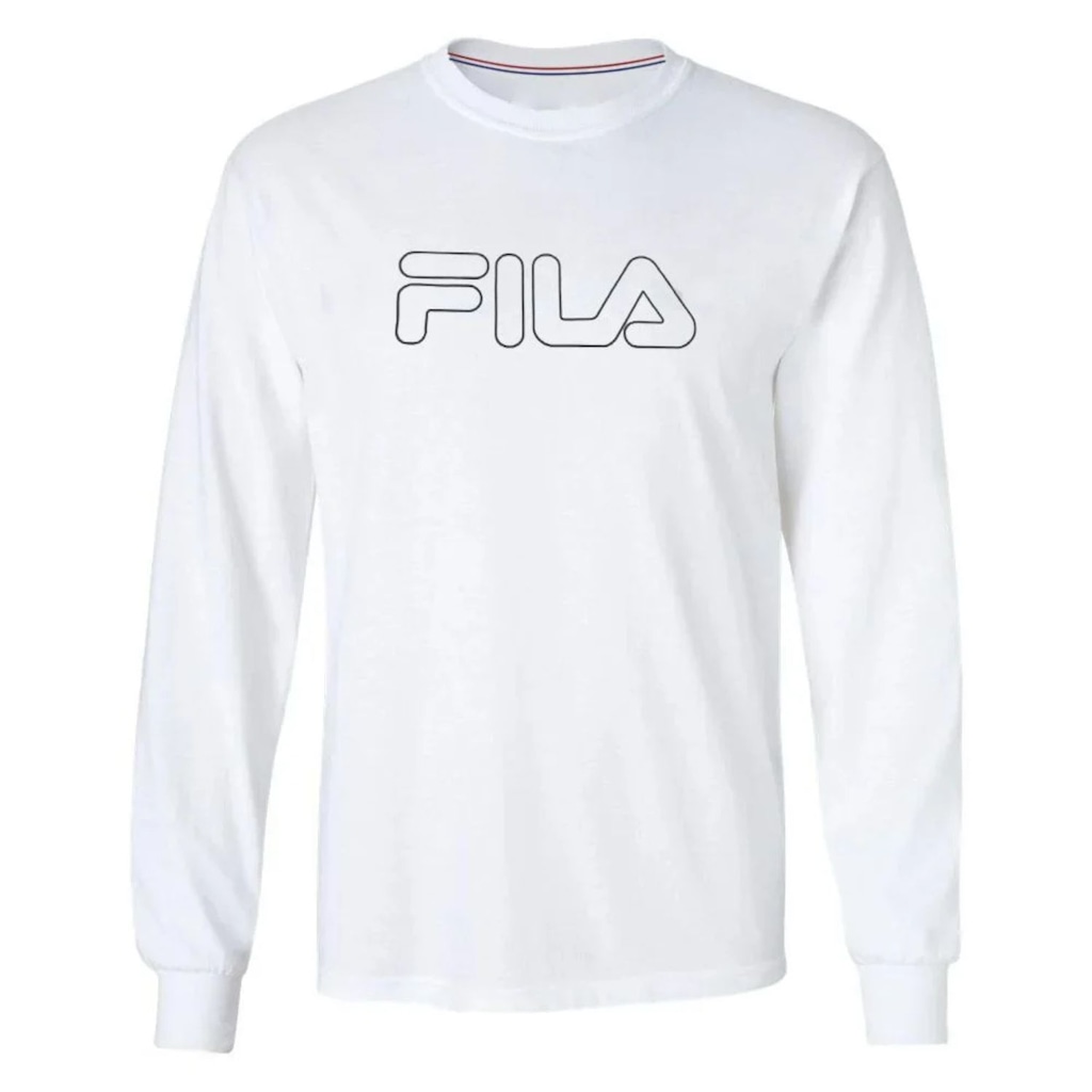 Camiseta Manga Longa Masculina Fila Letter Outline