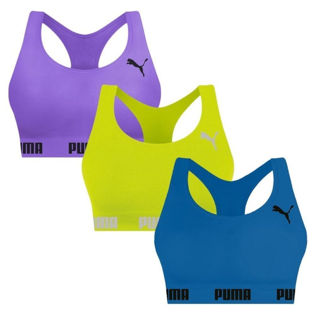 Top Puma Nadador sem Costura - 3 Unidades - Feminino