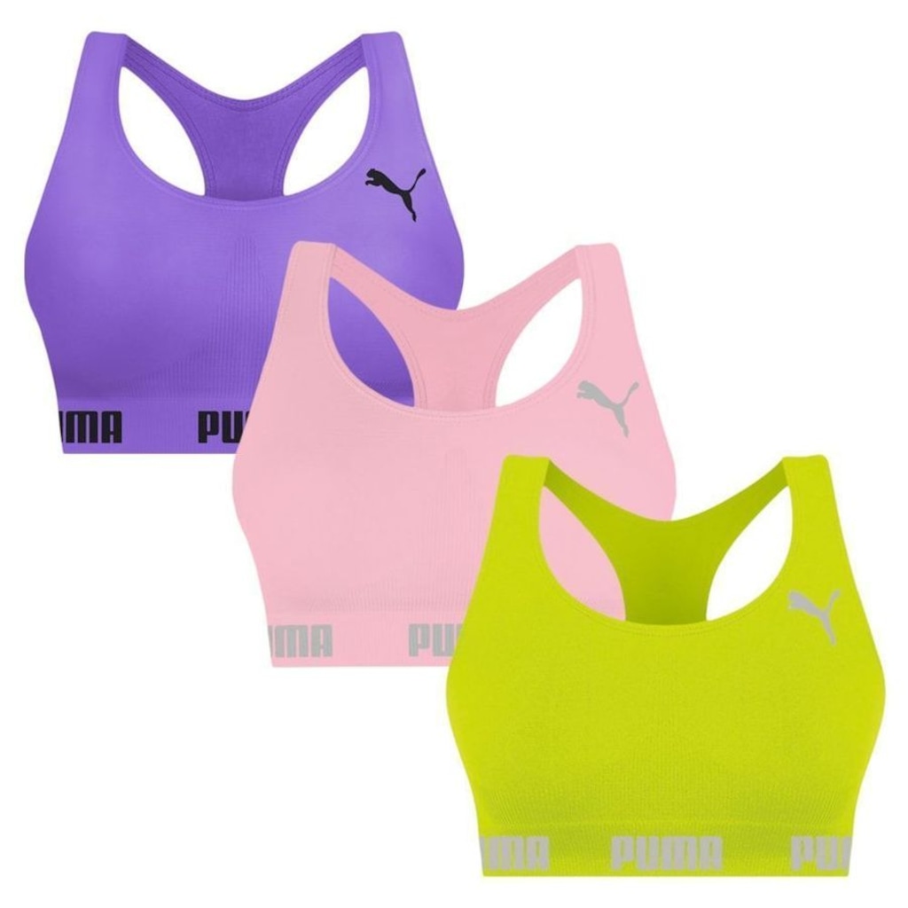 Top Puma Nadador sem Costura - 3 Unidades - Feminino