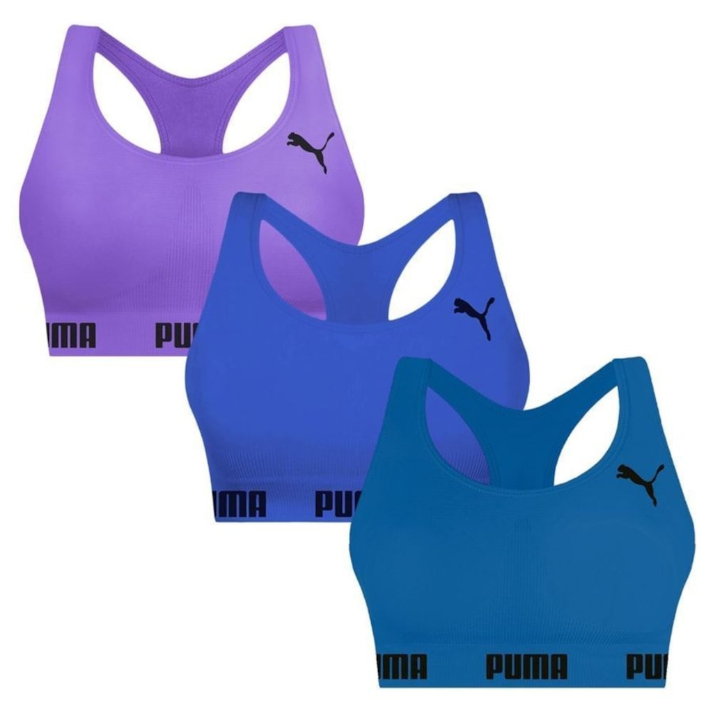 Top Puma Nadador sem Costura - 3 Unidades - Feminino