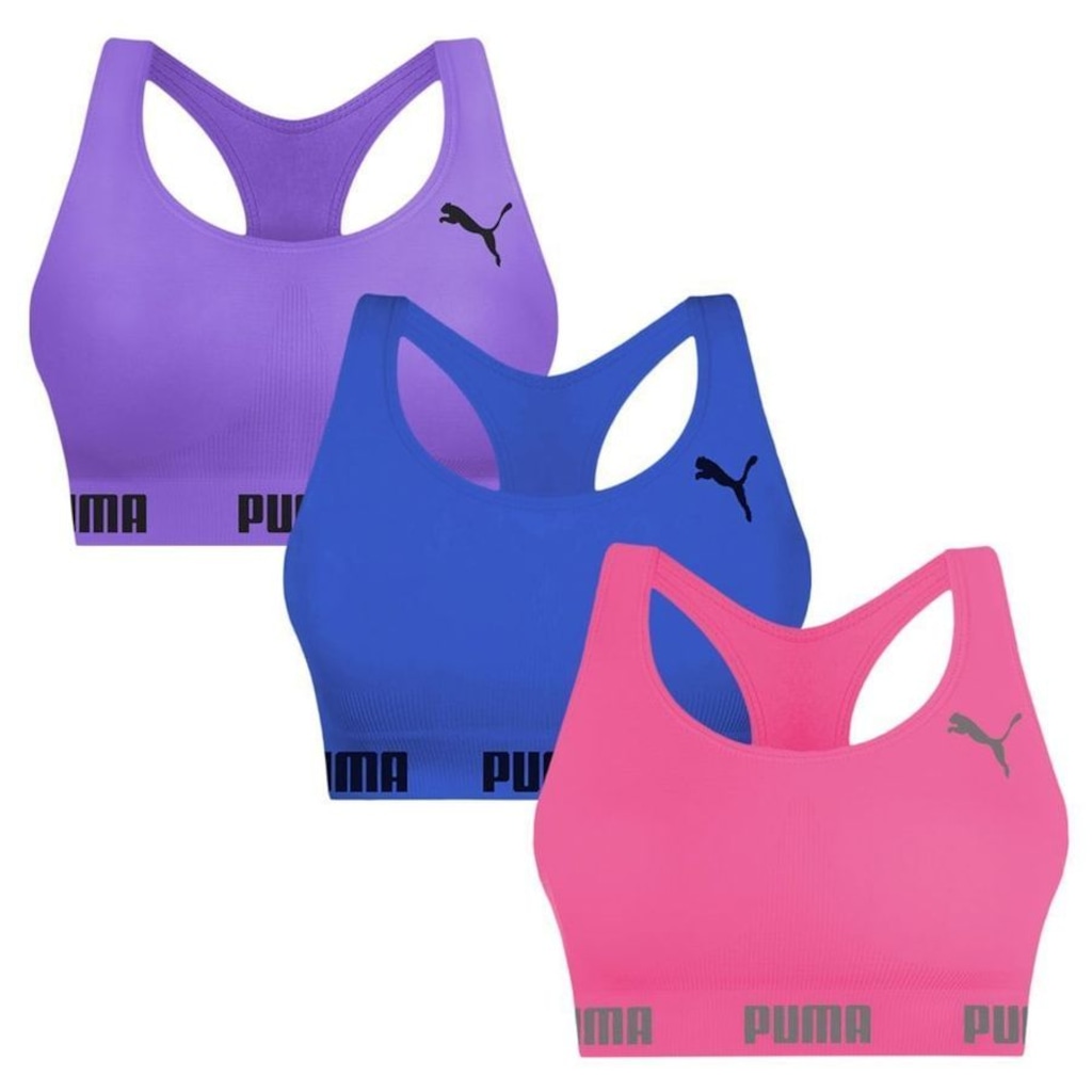 Top Puma Nadador sem Costura - 3 Unidades - Feminino