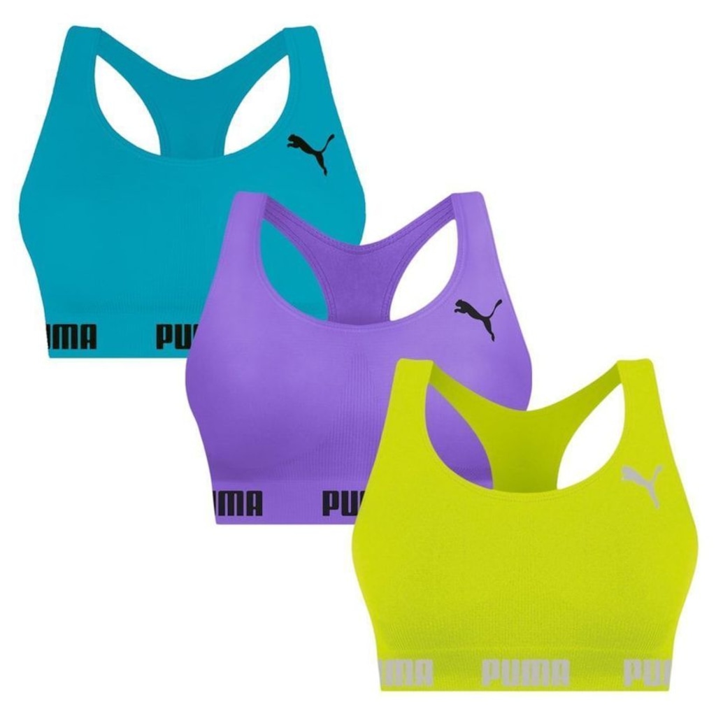 Top Puma Nadador sem Costura - 3 Unidades - Feminino