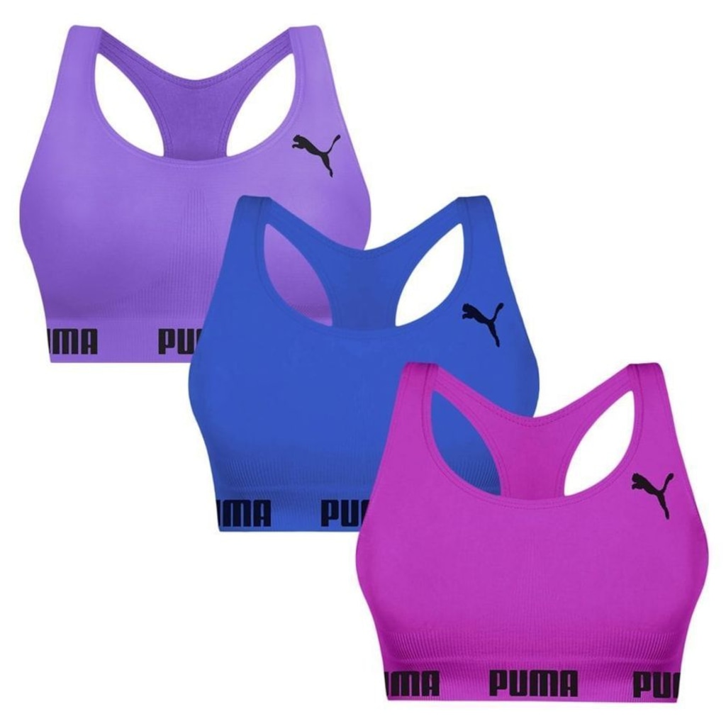 Top Puma Nadador sem Costura - 3 Unidades - Feminino
