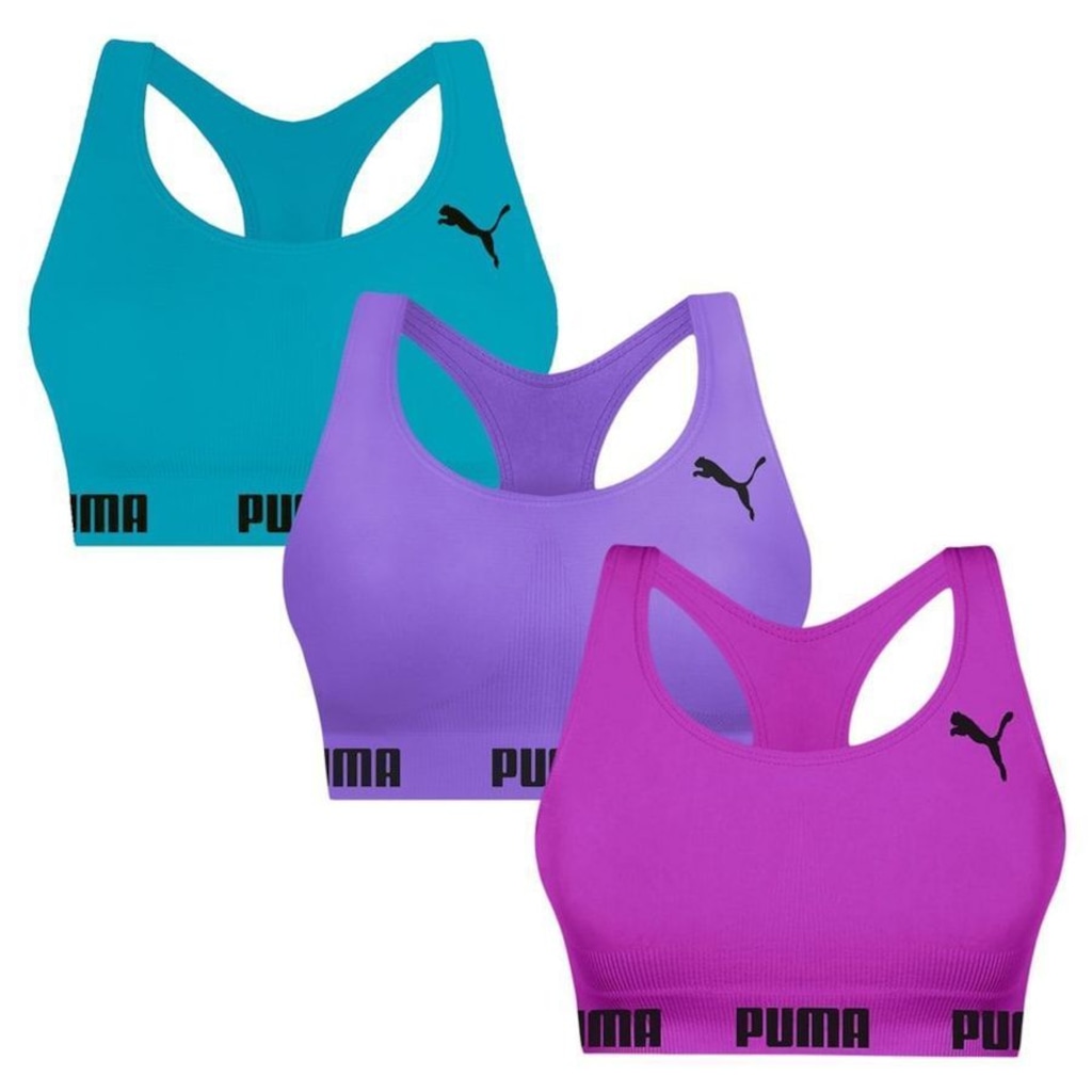 Top Puma Nadador sem Costura - 3 Unidades - Feminino