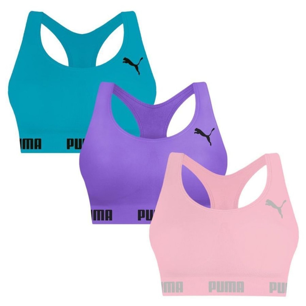 Top Puma Nadador sem Costura - 3 Unidades - Feminino