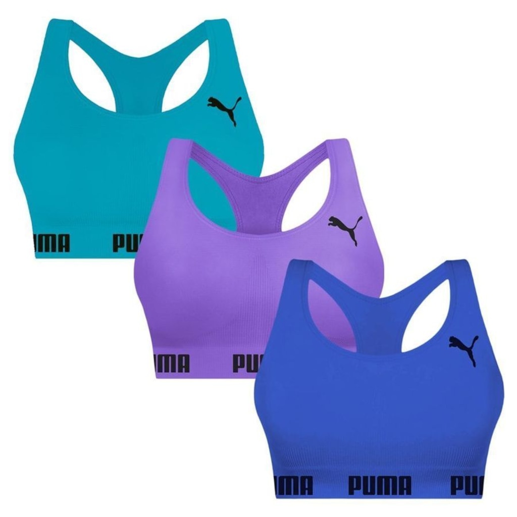 Top Puma Nadador sem Costura - 3 Unidades - Feminino