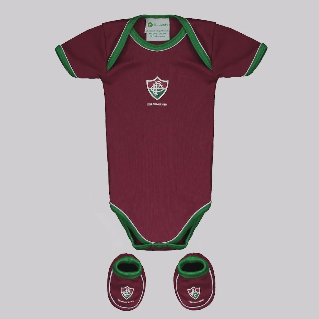 Kit Body do Fluminense + 1 par de Panturas Torcida Baby infantil