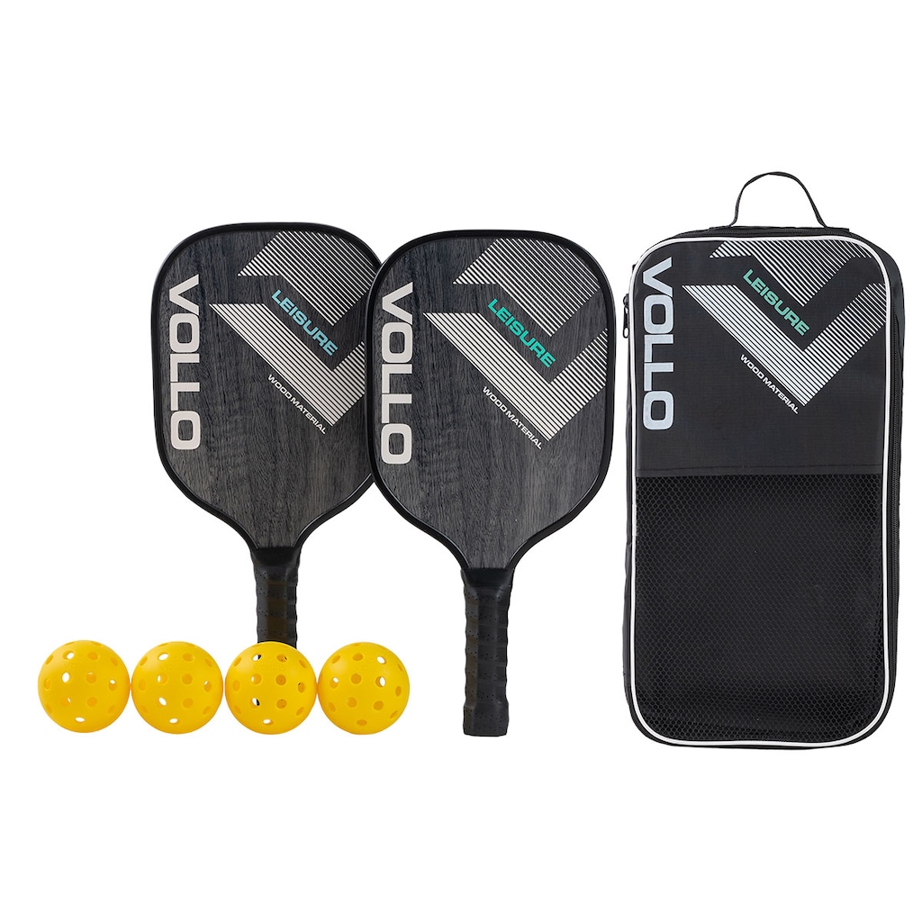 Kit 2 Raquetes Pickleball Lazer + 4 Bolas + Bolsa Vollo