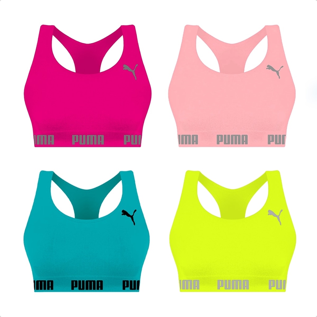Top Puma Nadador sem Costura - 4 Unidades - Feminino