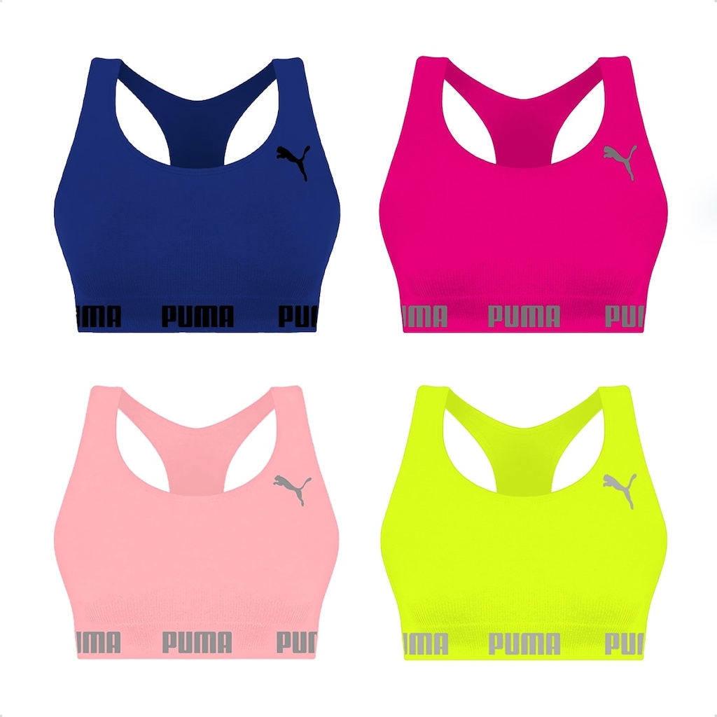 Top Puma Nadador sem Costura - 4 Unidades - Feminino